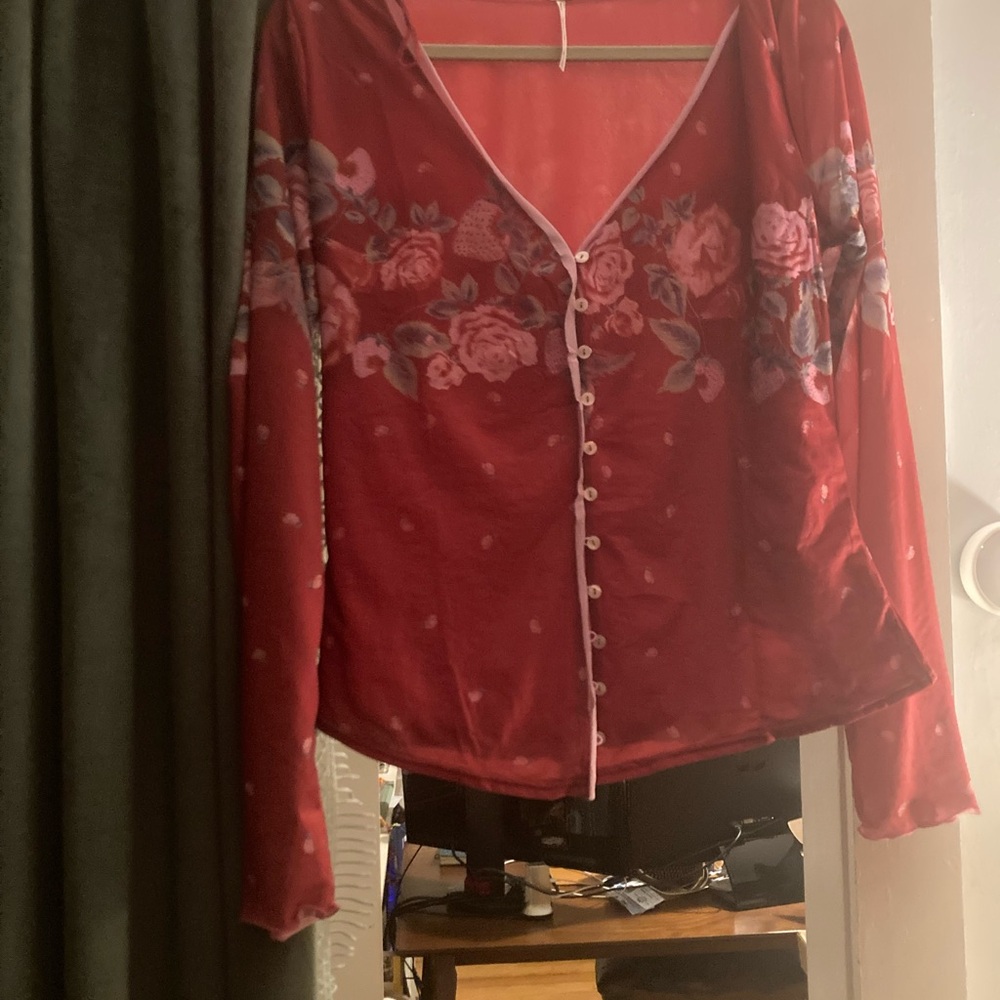 Free People Rich Red Top